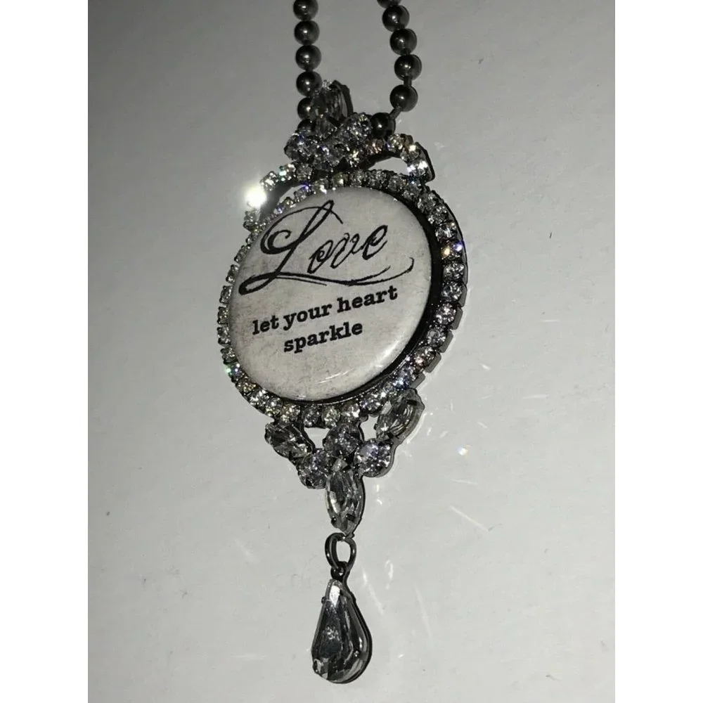 Love Let Your Heart Sparkle Adjustable Boutique‎ Bling NECKLACE Costume Jewelry